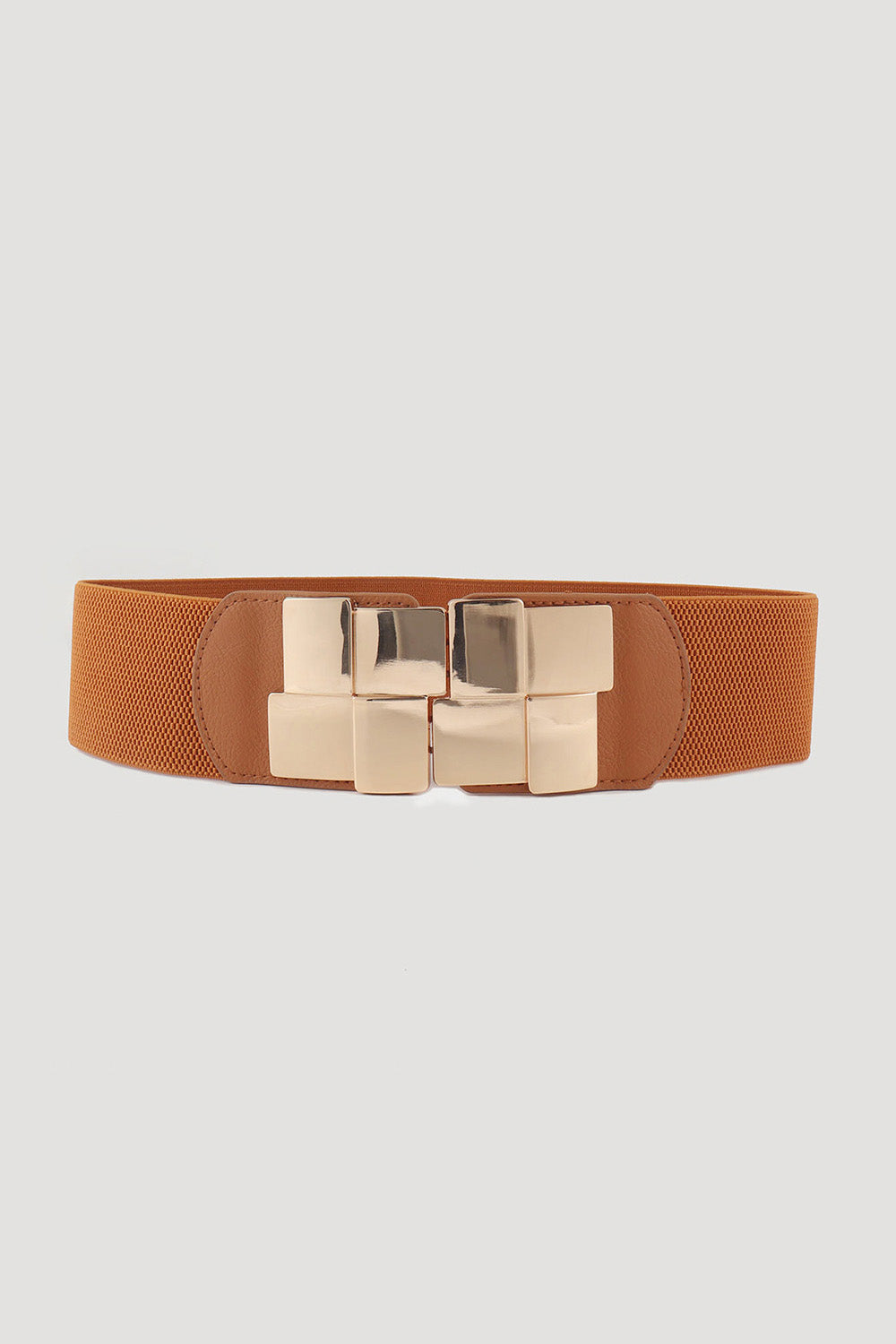 geometric buckle elastic wide belt