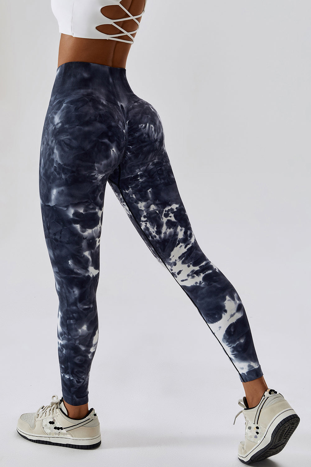 high waist tie-dye long sports pants