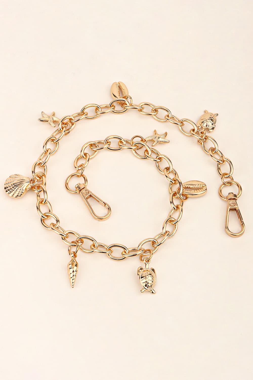 sea element charm iron chain belt