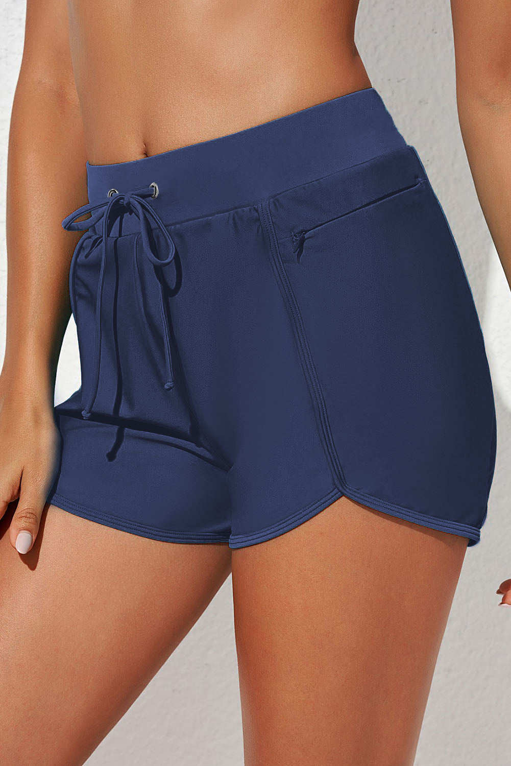 drawstring waist swim shorts