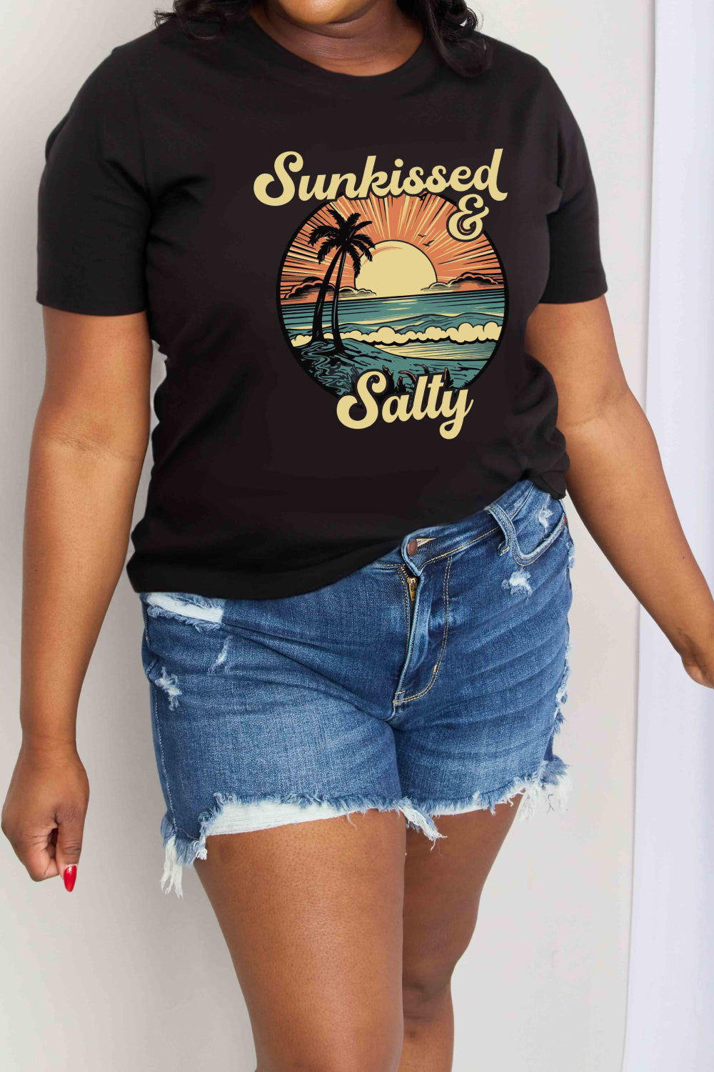 simply love full size sunkissed & salty graphic cotton t-shirt