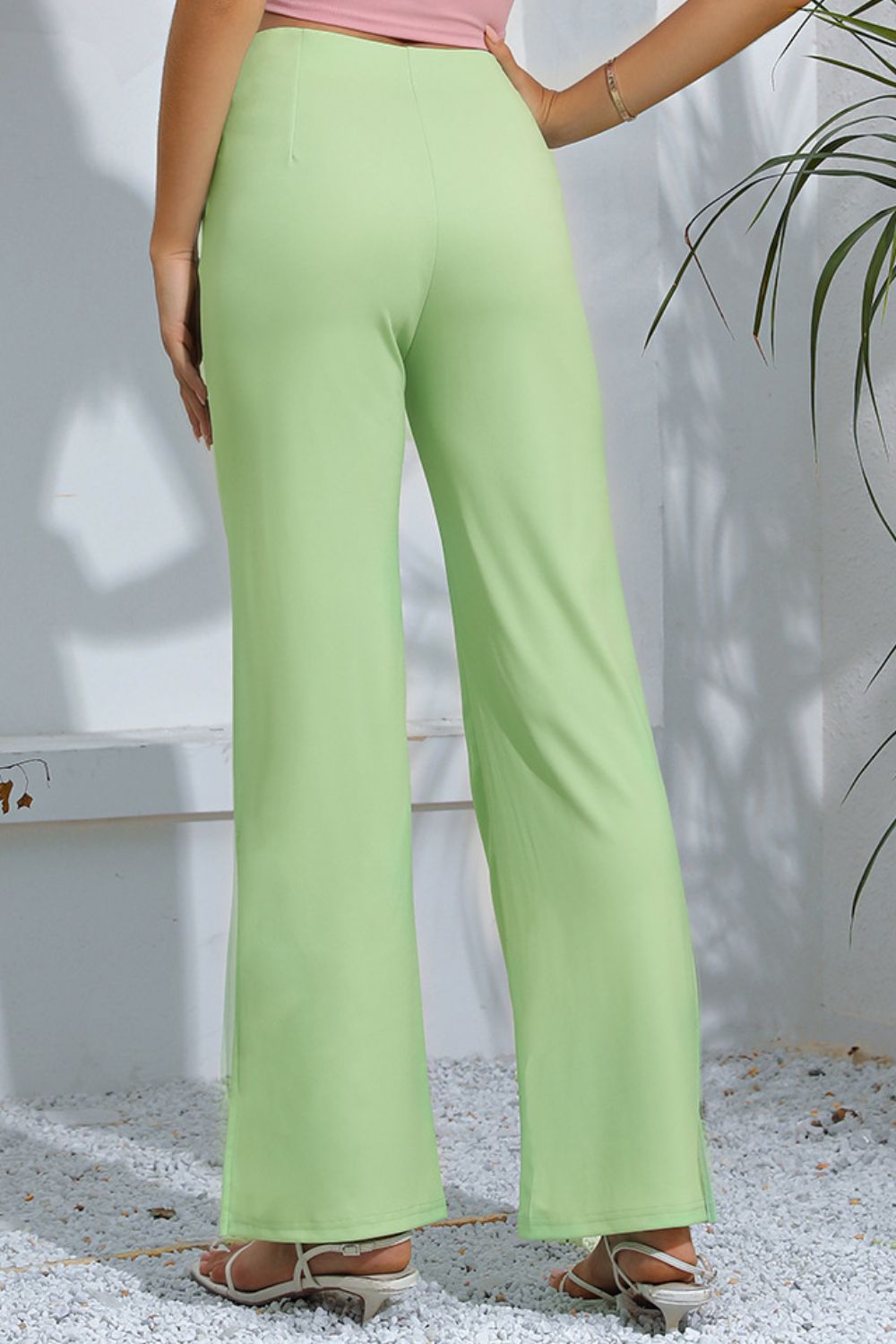 slit high-rise flare pants