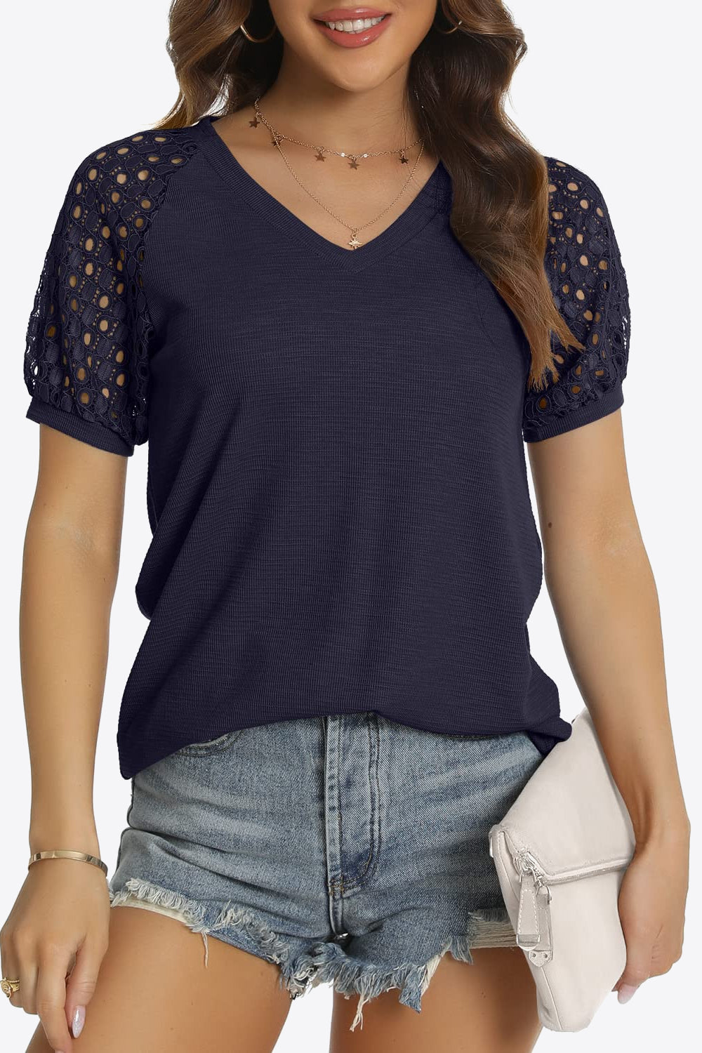 short sleeve v-neck tee