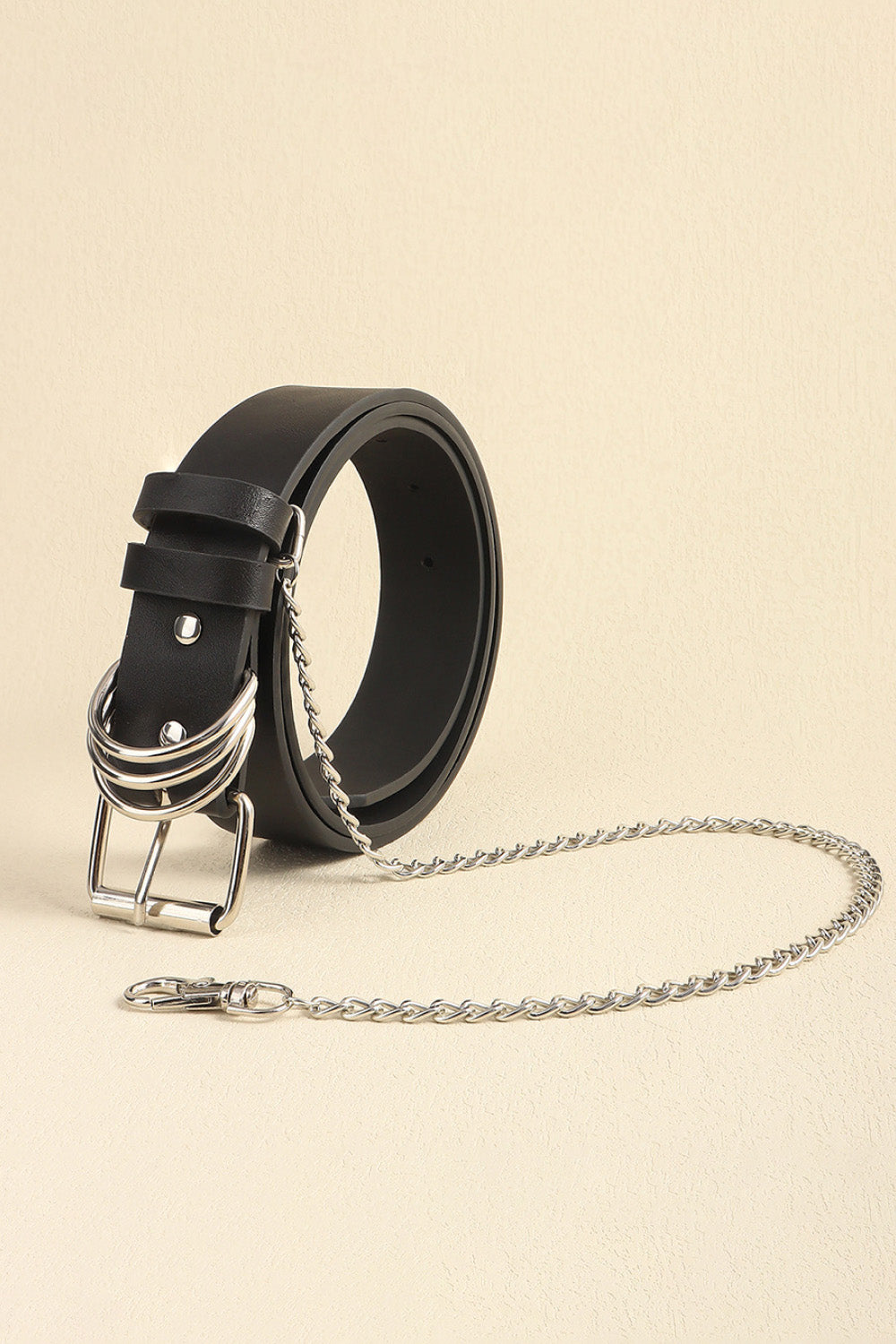 pu leather alloy chain belt