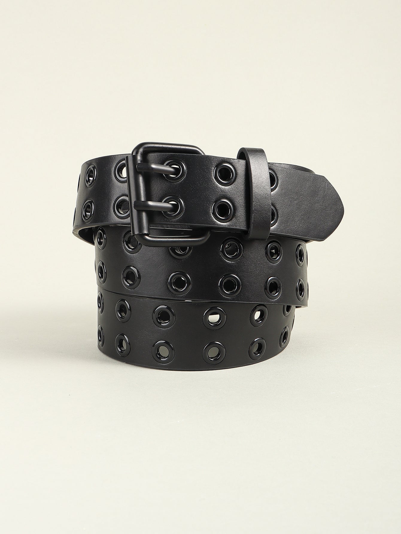 grommet pu leather belt