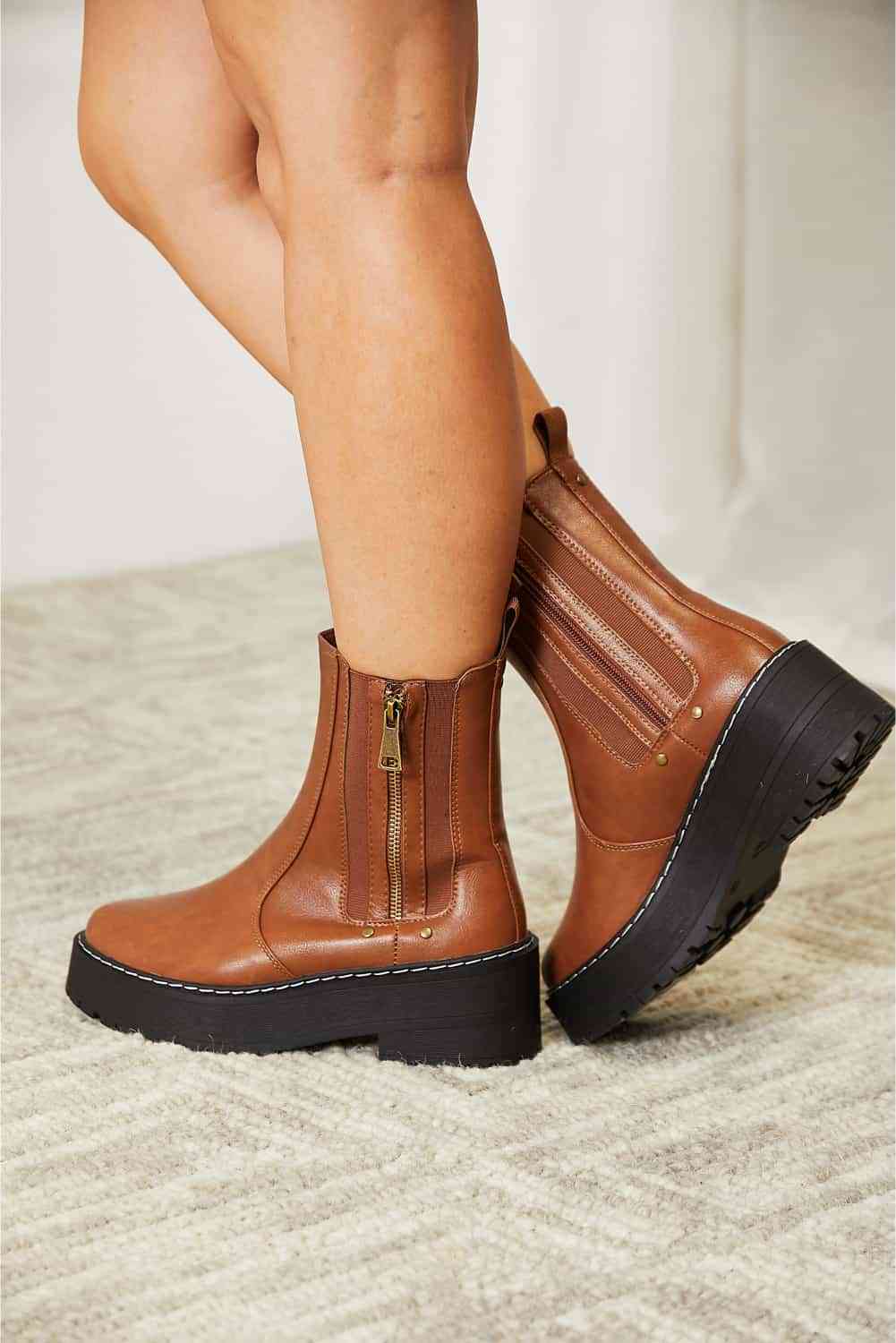 forever link side zip platform boots