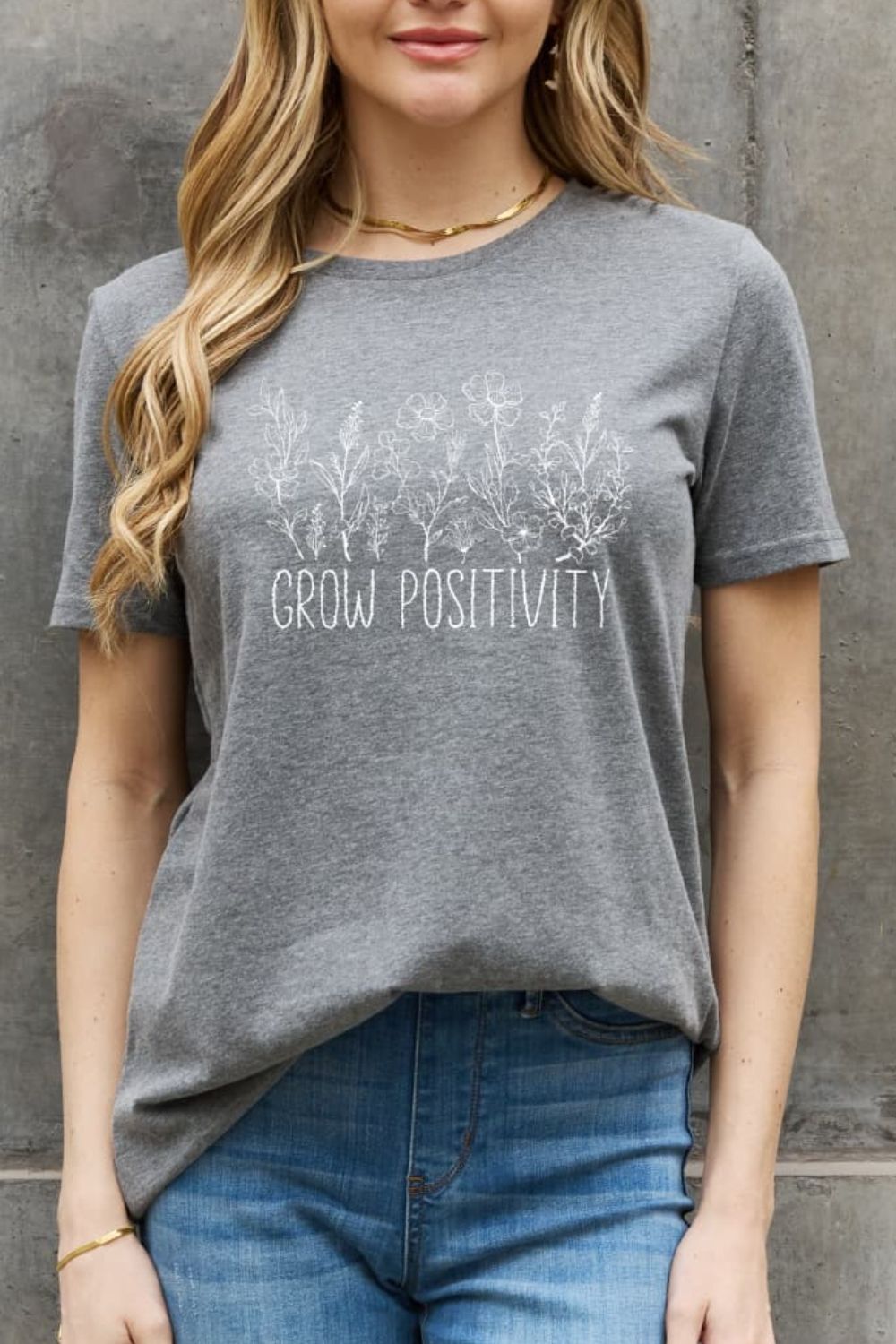 simply love simply love grow positivity graphic cotton tee