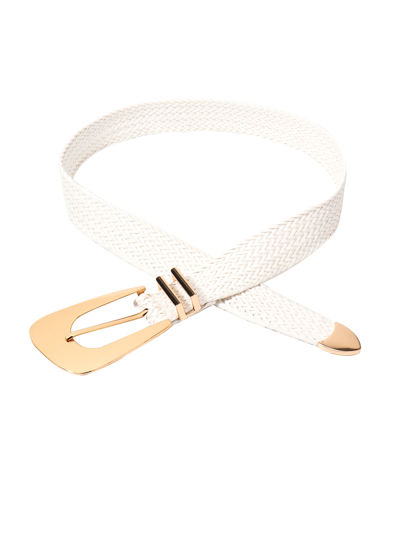 irregular buckle braid belt