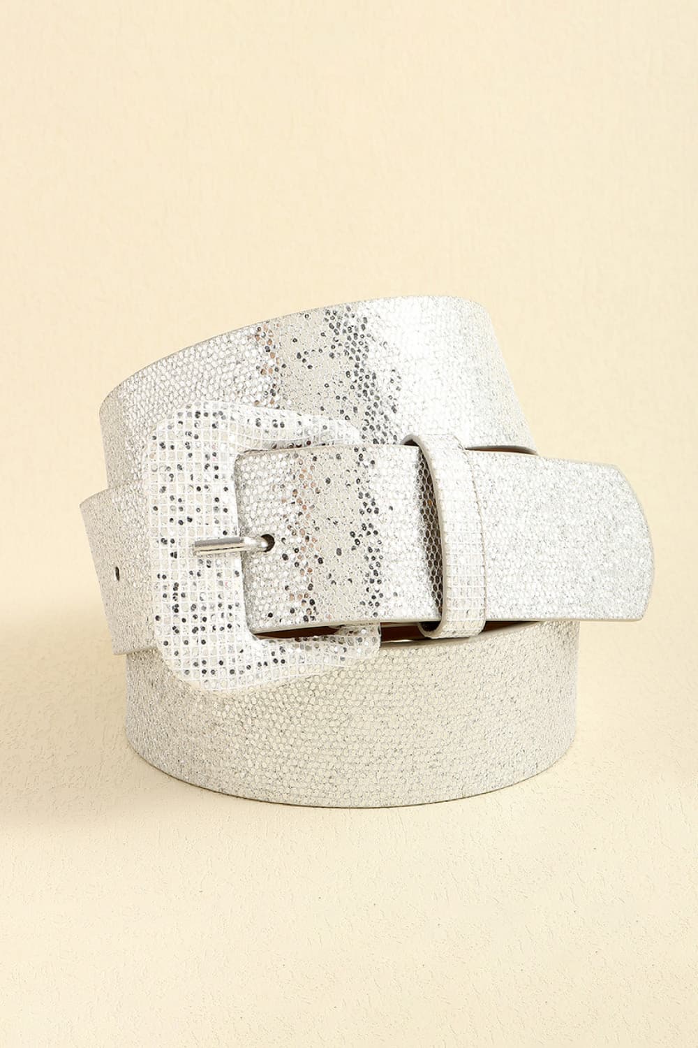 glitter pu leather belt