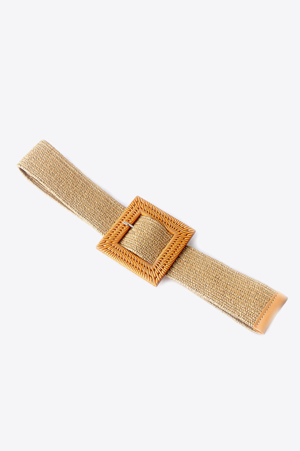 square buckle elastic braid belt