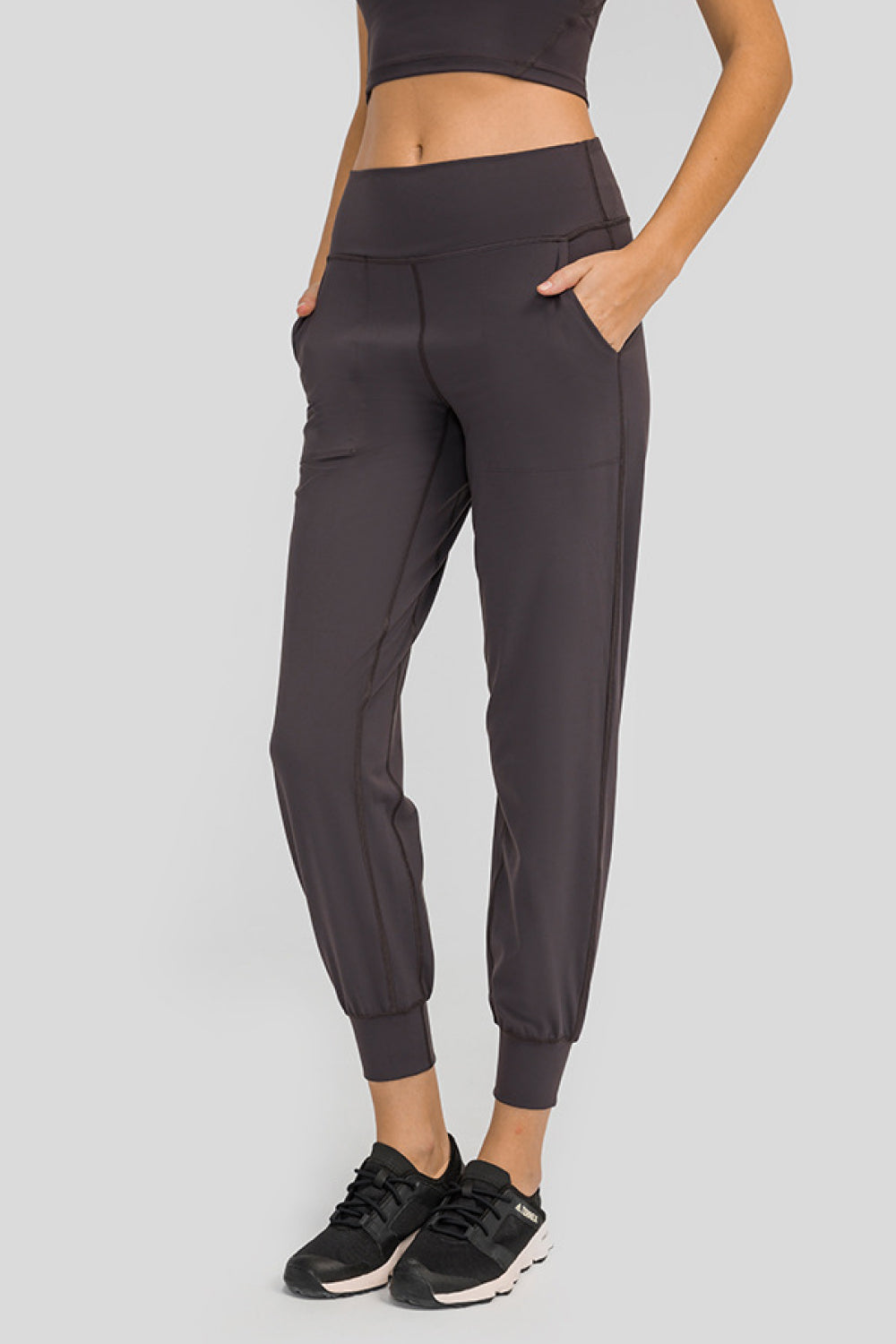 wide waistband slant pocket pants