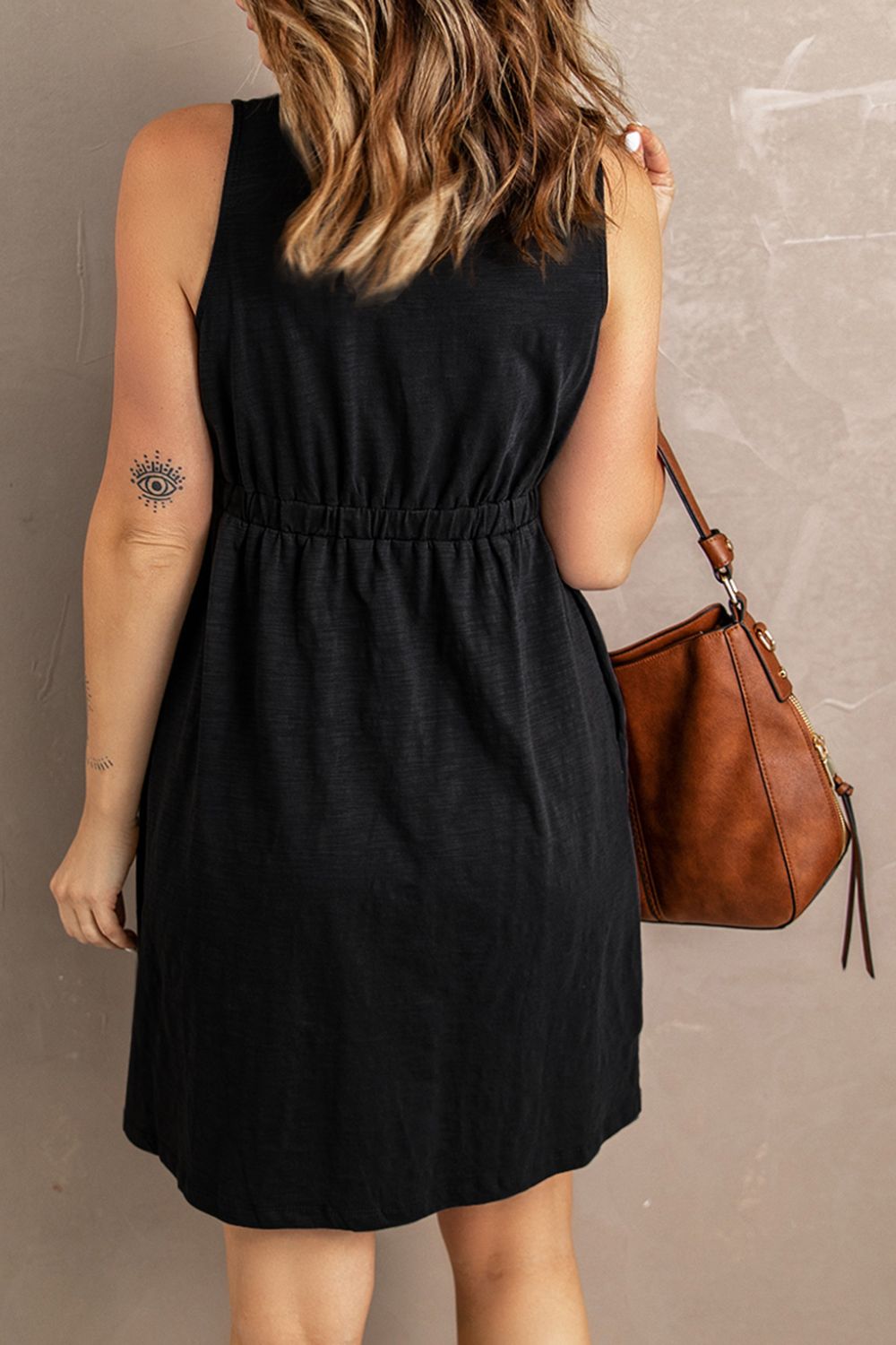 sleeveless button down mini magic dress