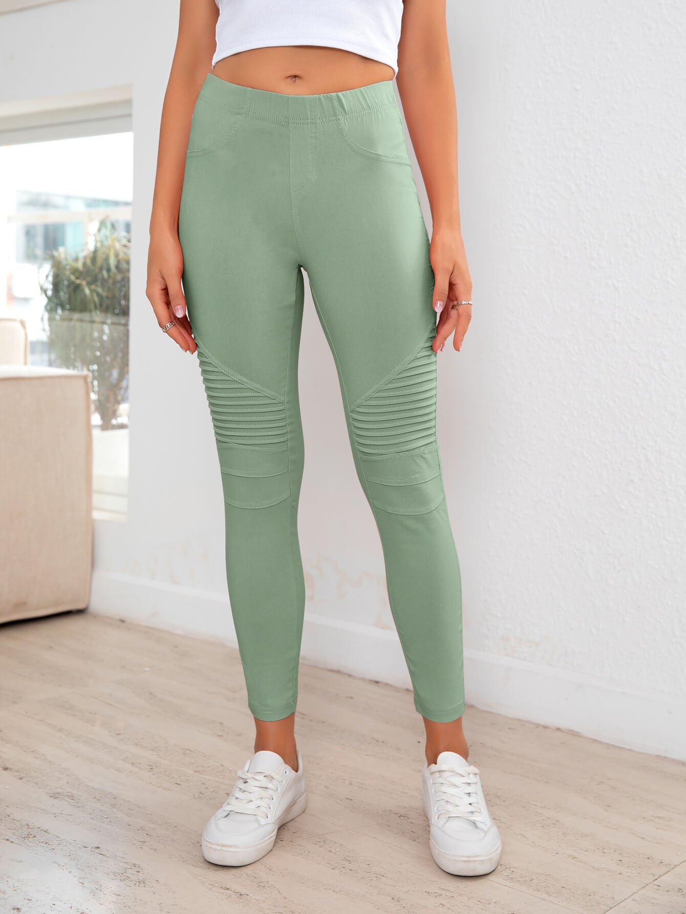 ribbed detail leggings