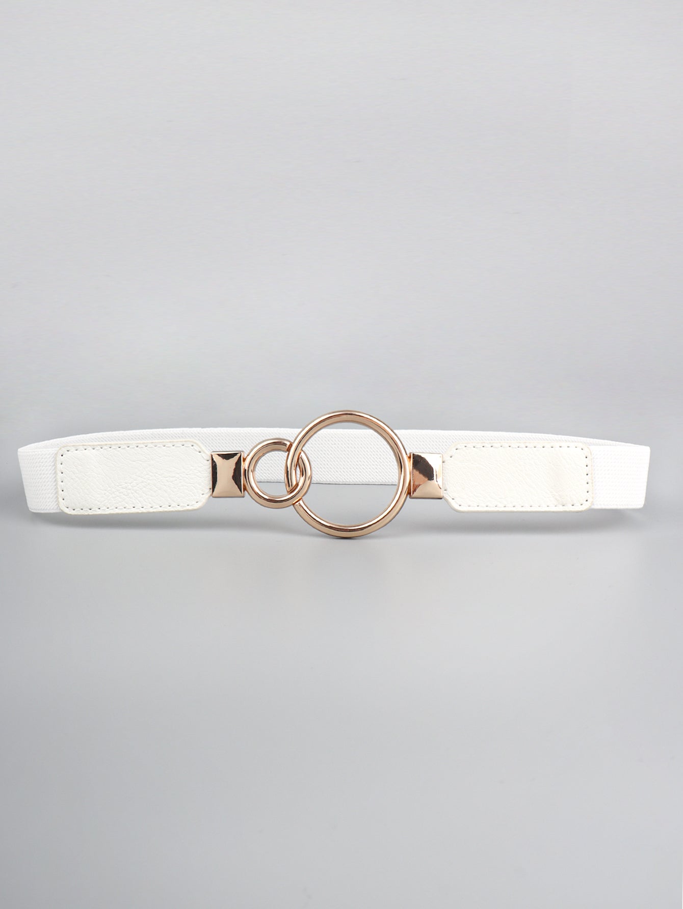 double ring buckle elastic pu belt