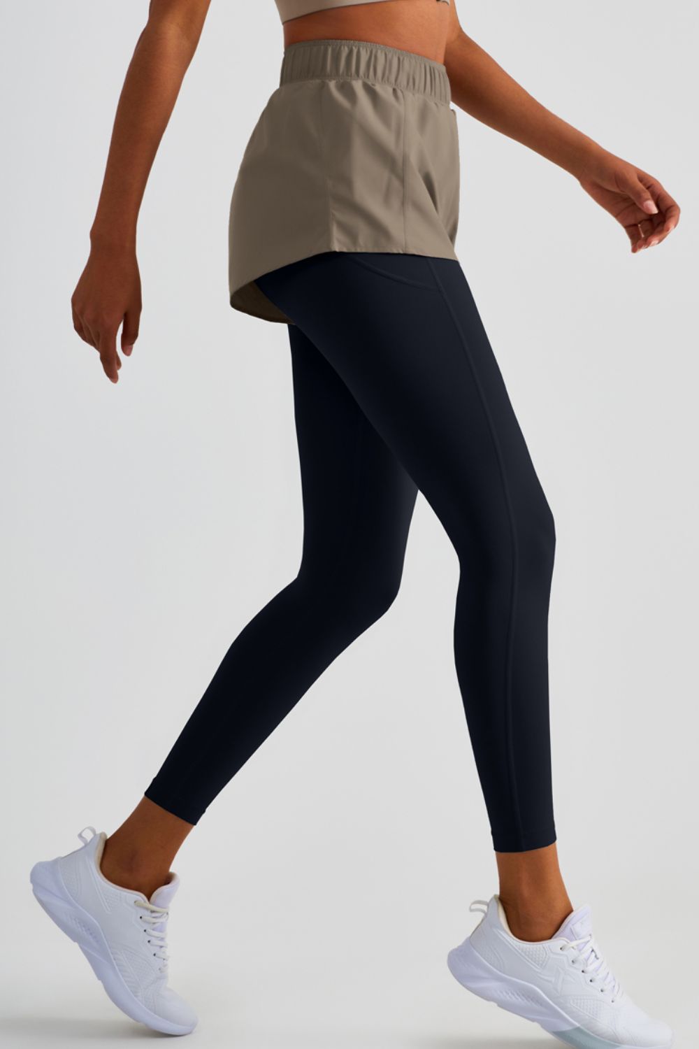 elastic waist sports leggings