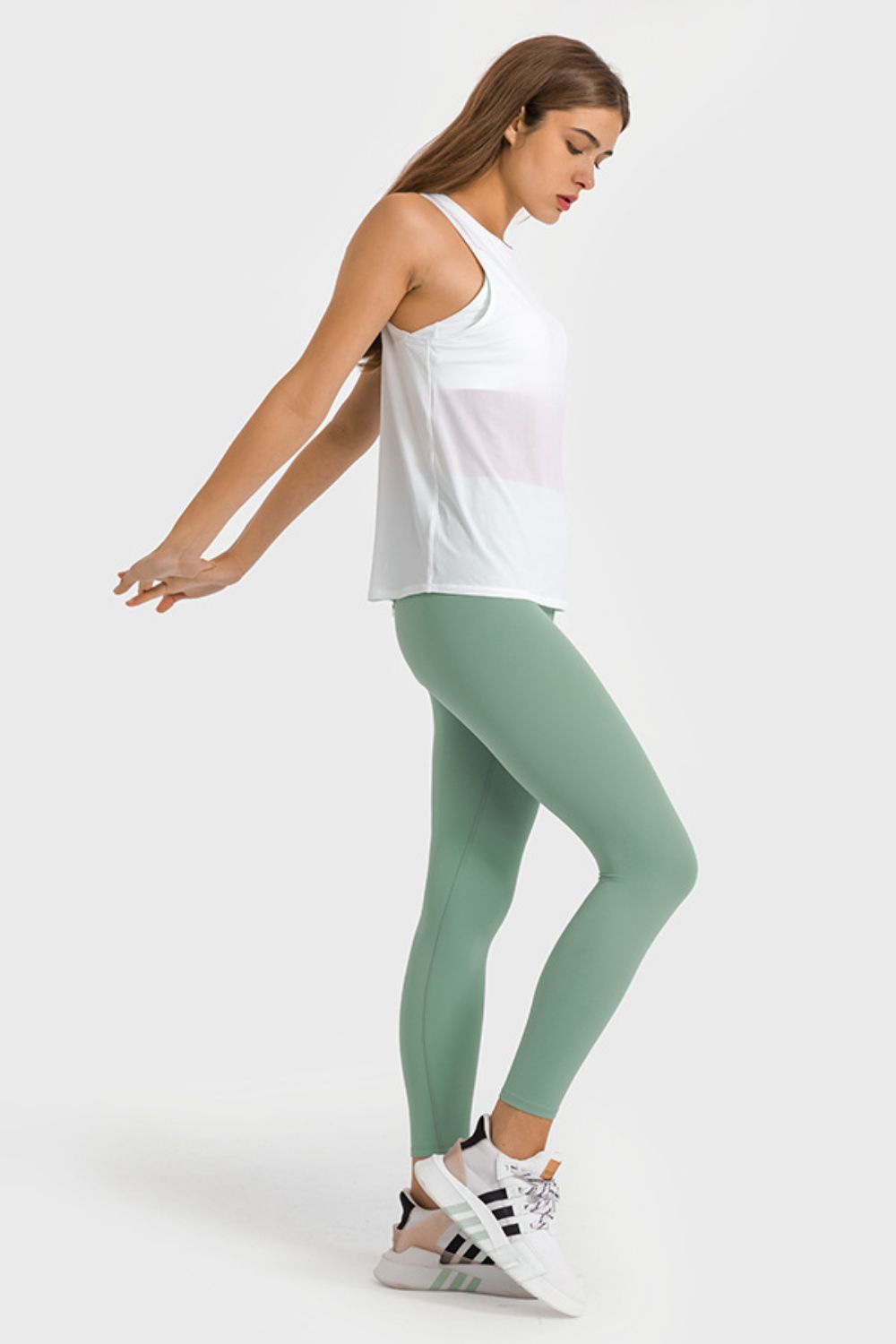 high waist ankle-length yoga leggings