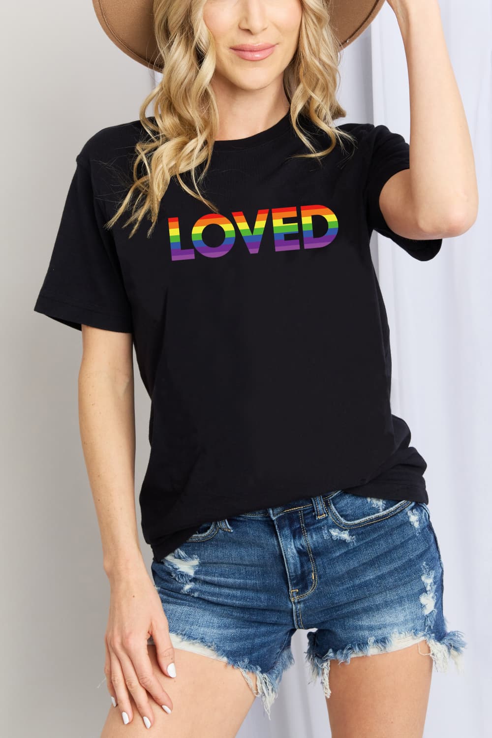 simply love loved graphic cotton t-shirt