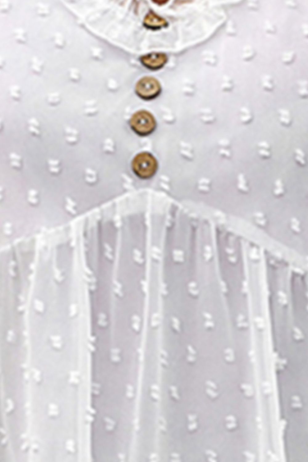 swiss dot buttoned v-neck tank