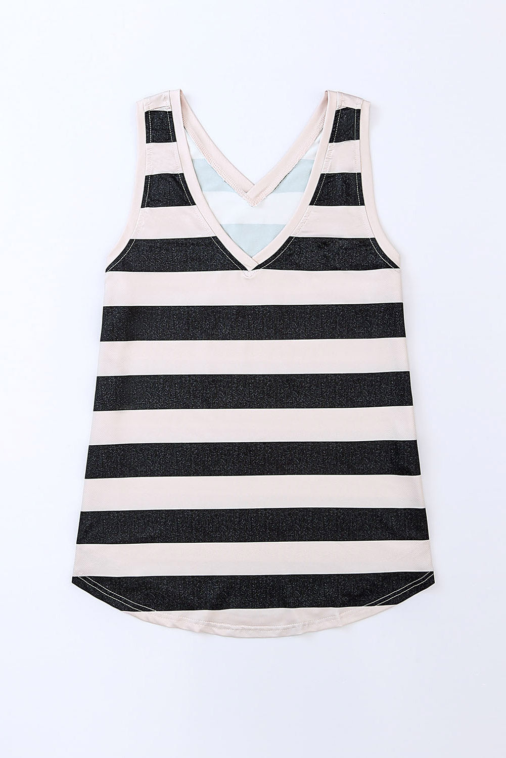 striped v-neck tank