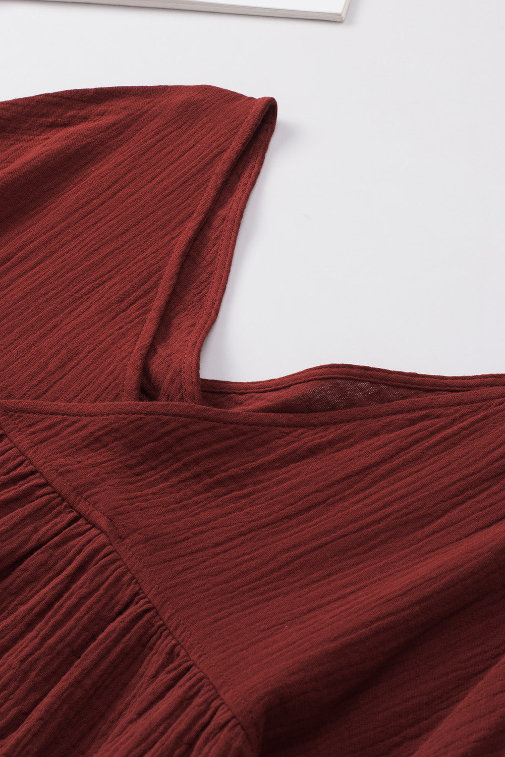 dropped shoulder v-neck blouse