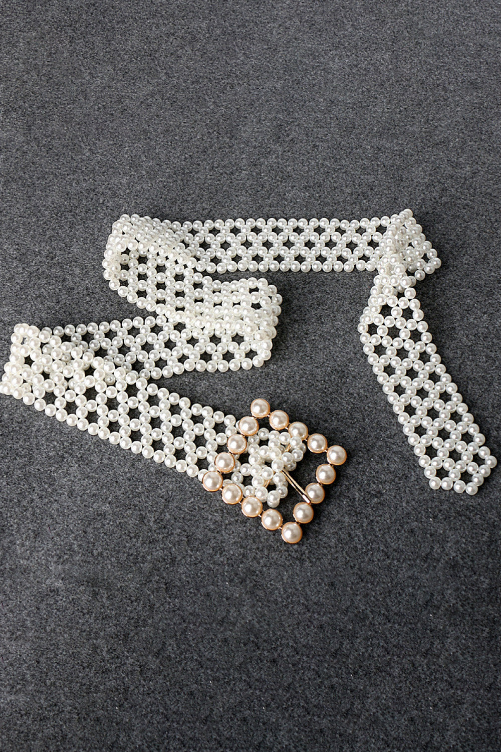 alloy buckle pearl belt