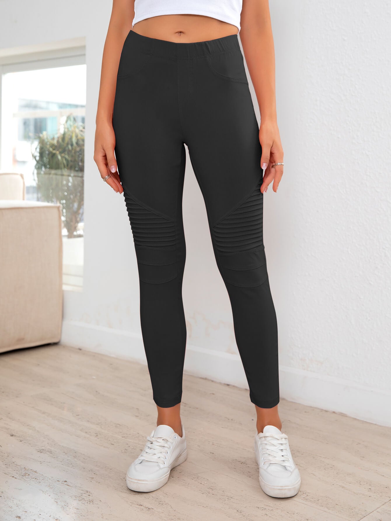 ribbed detail leggings