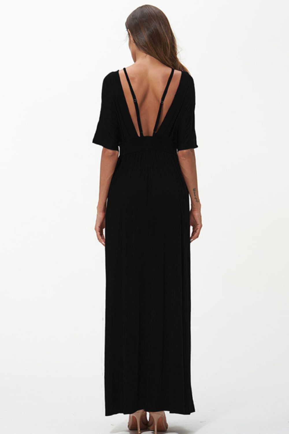 strappy neck maxi dress