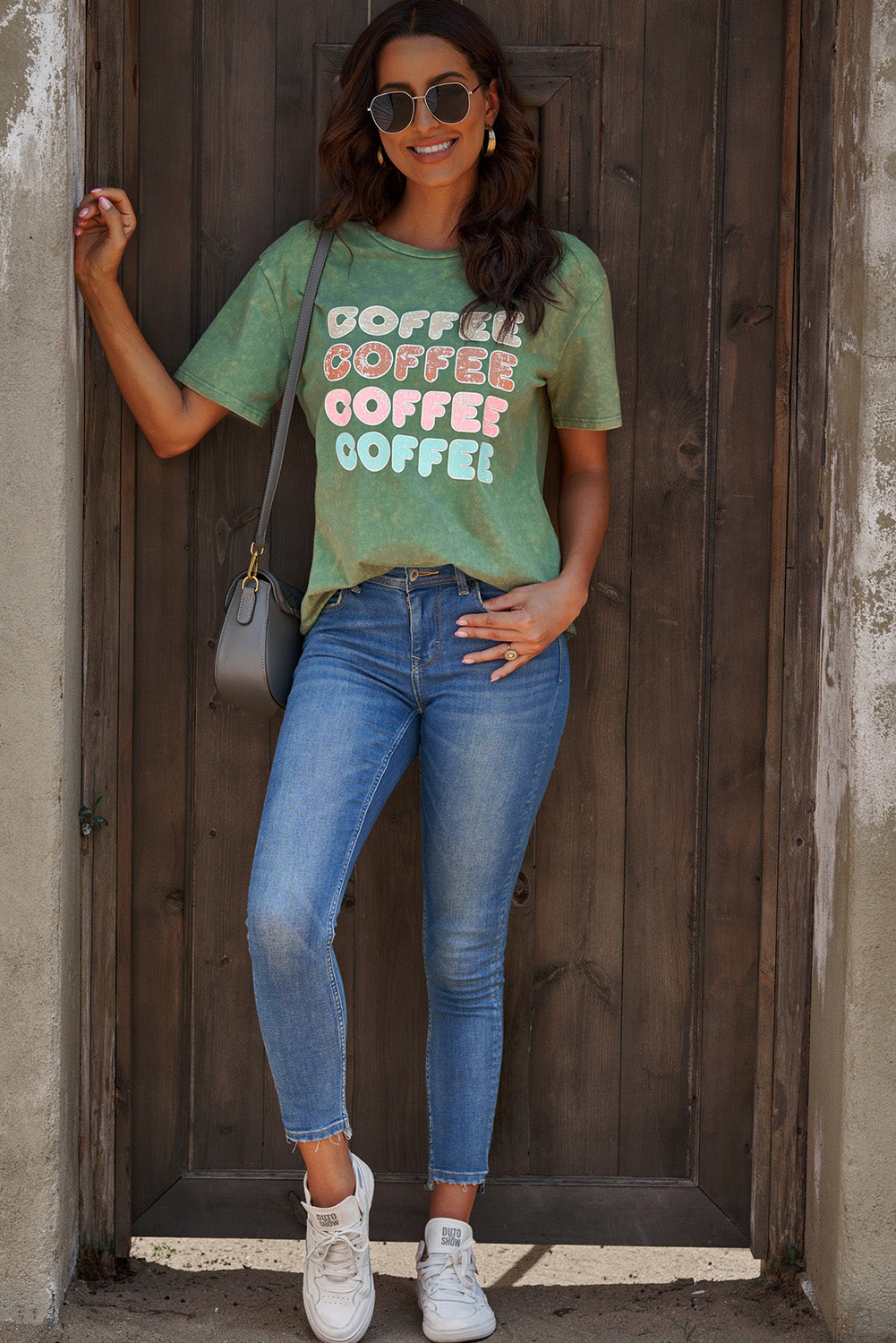 coffee graphic round neck tee