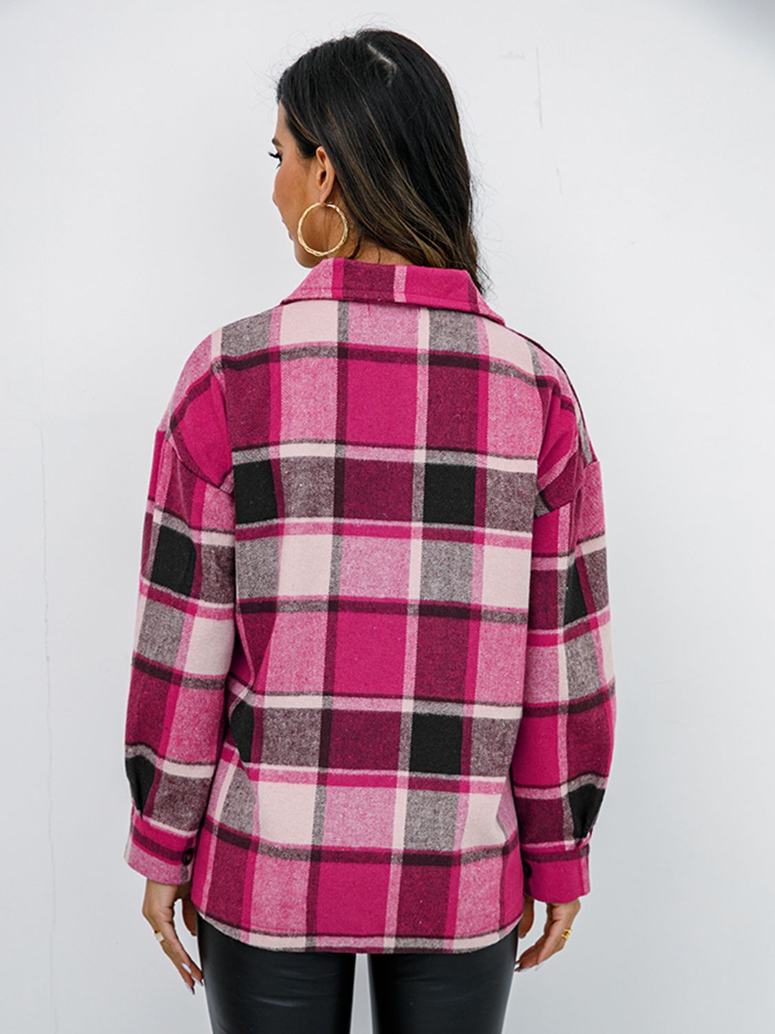 plaid button-down jacket