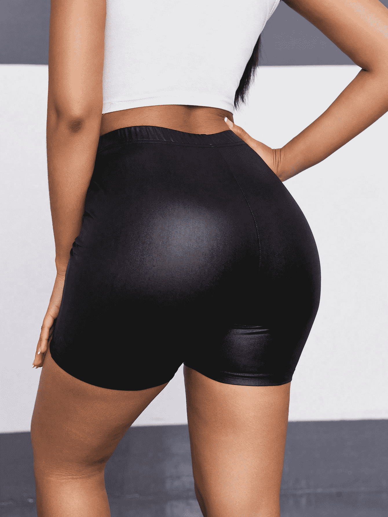 slim fit high waist shorts