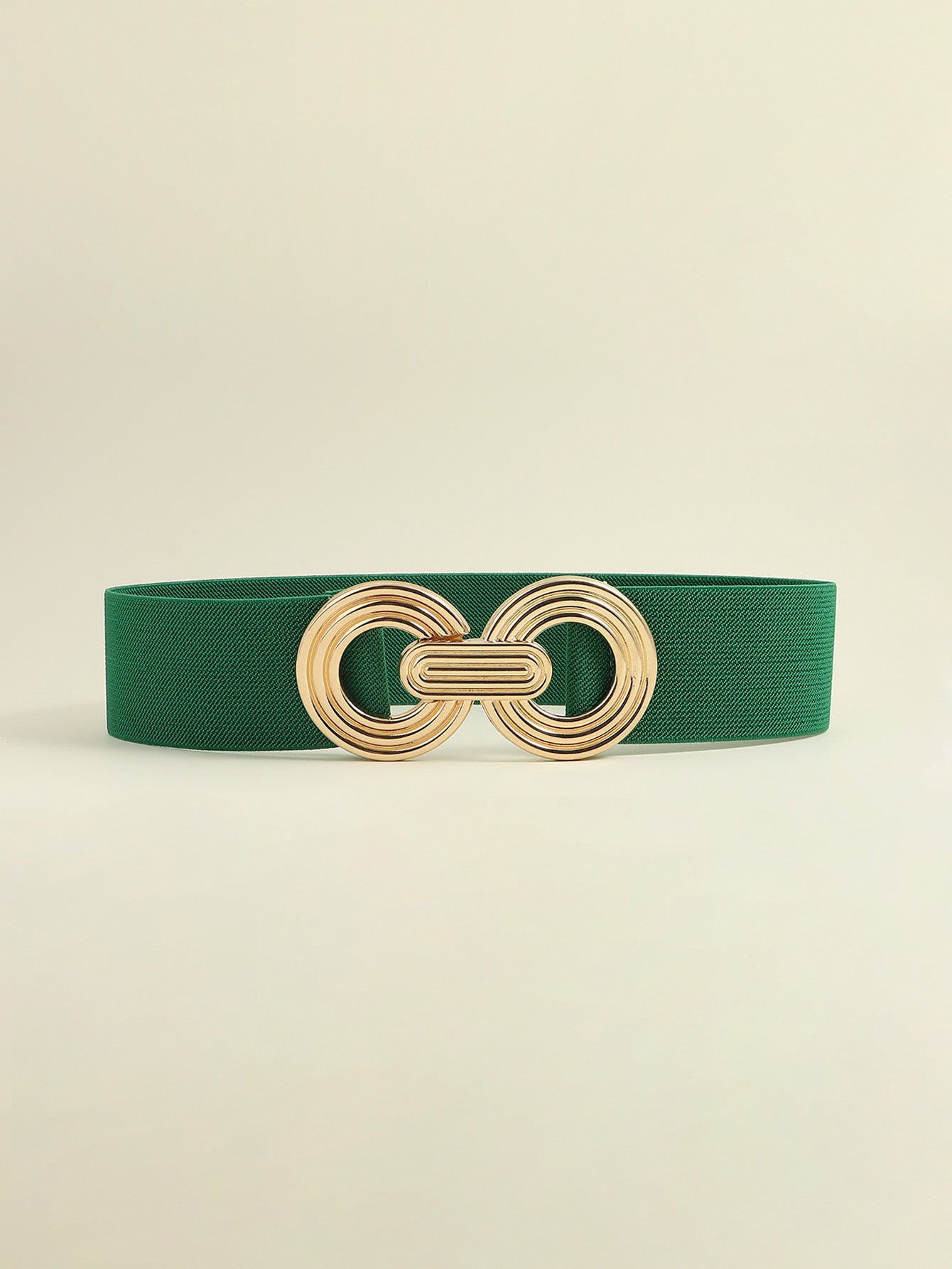 geometric buckle elastic wide belt