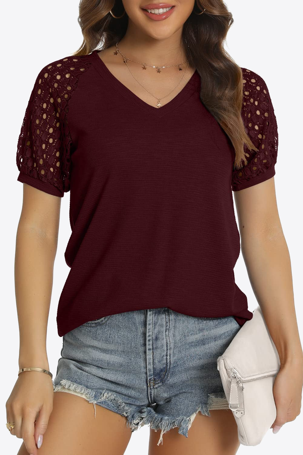 short sleeve v-neck tee