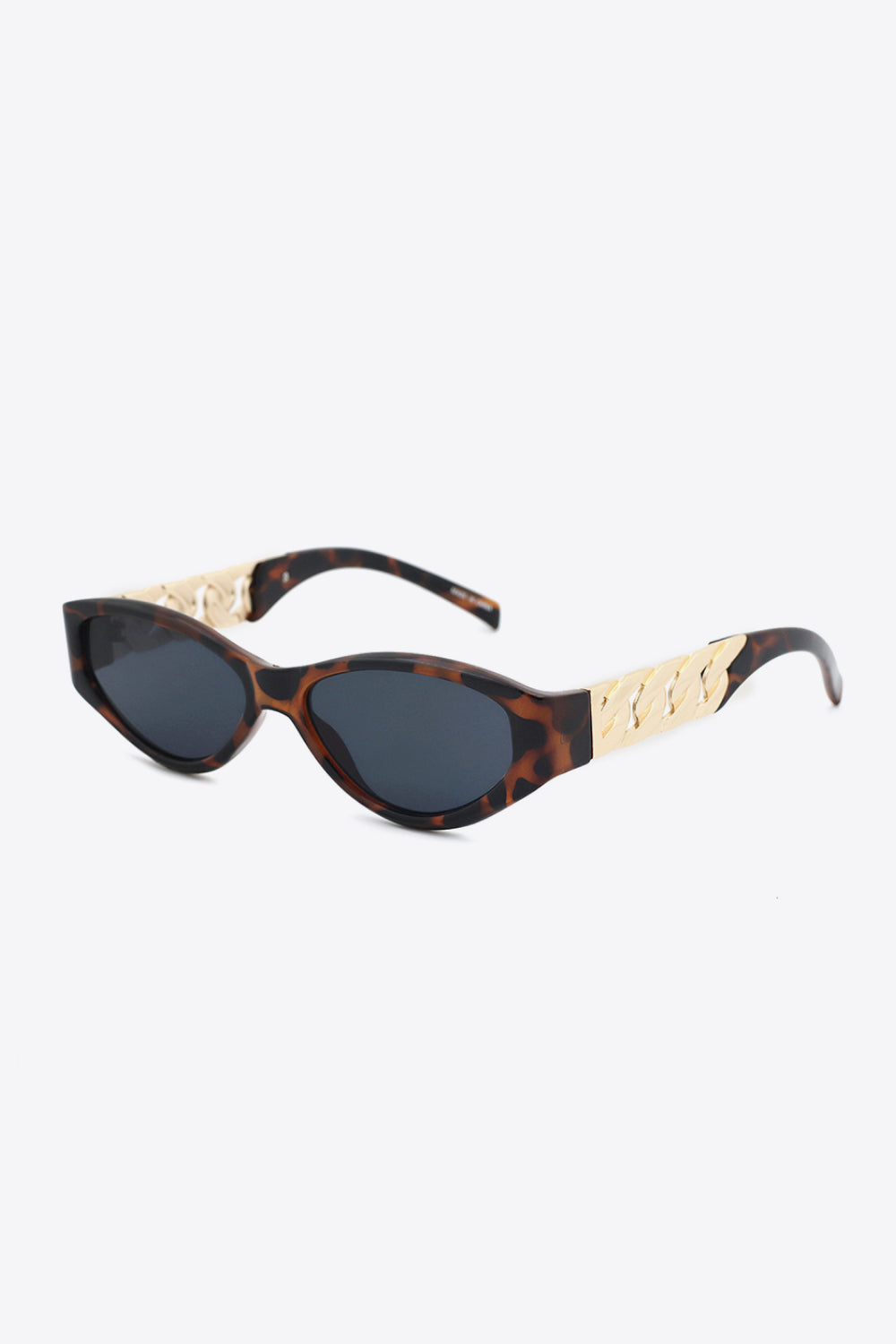 chain detail temple cat eye sunglasses