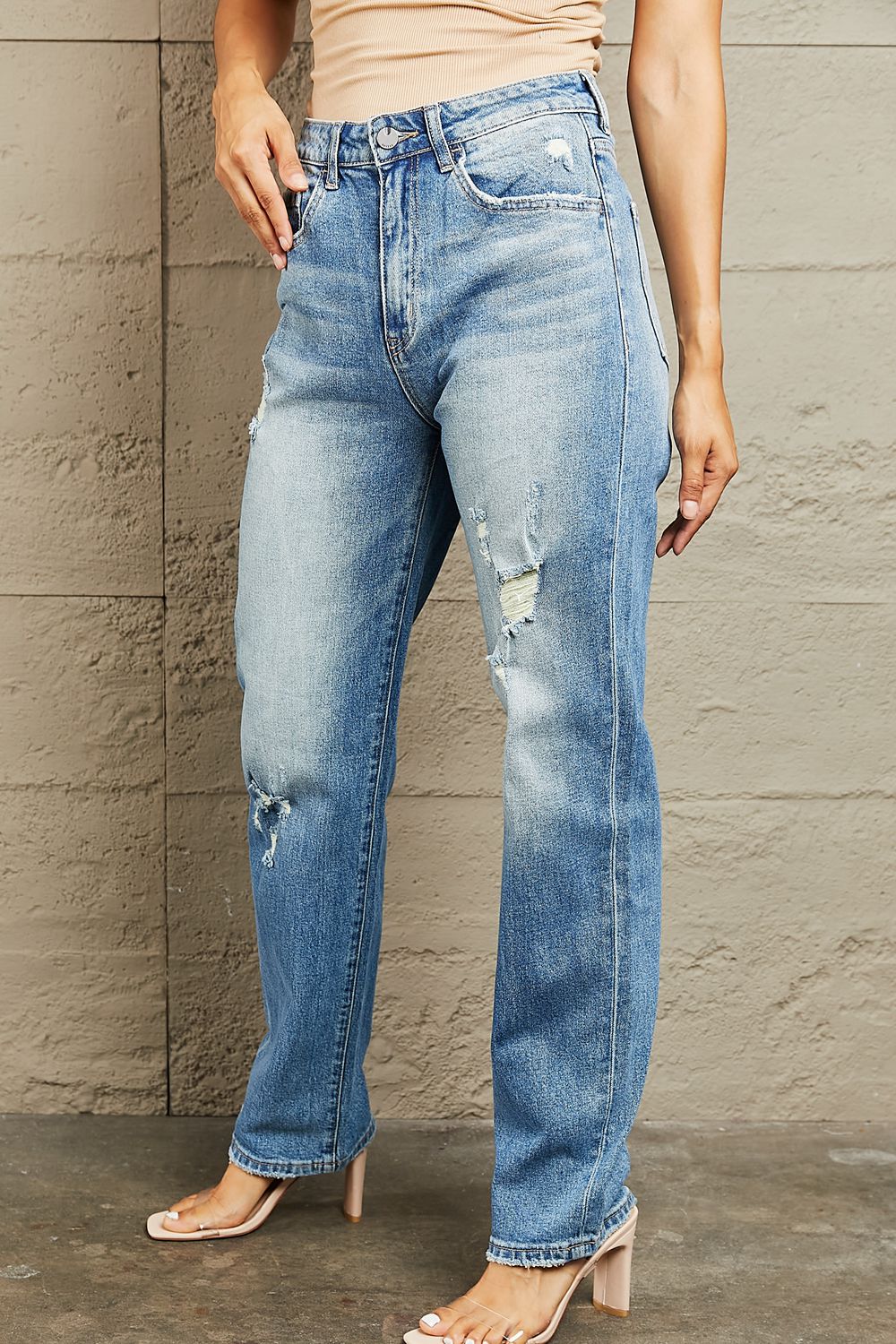 bayeas high waisted straight jeans