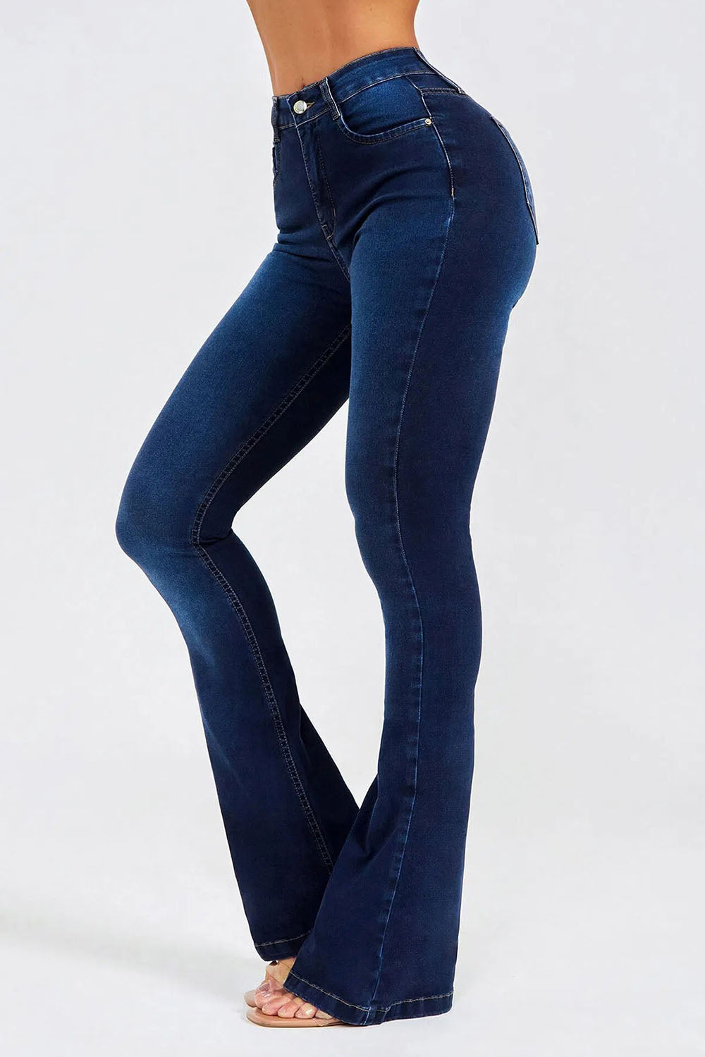 button fly long jeans