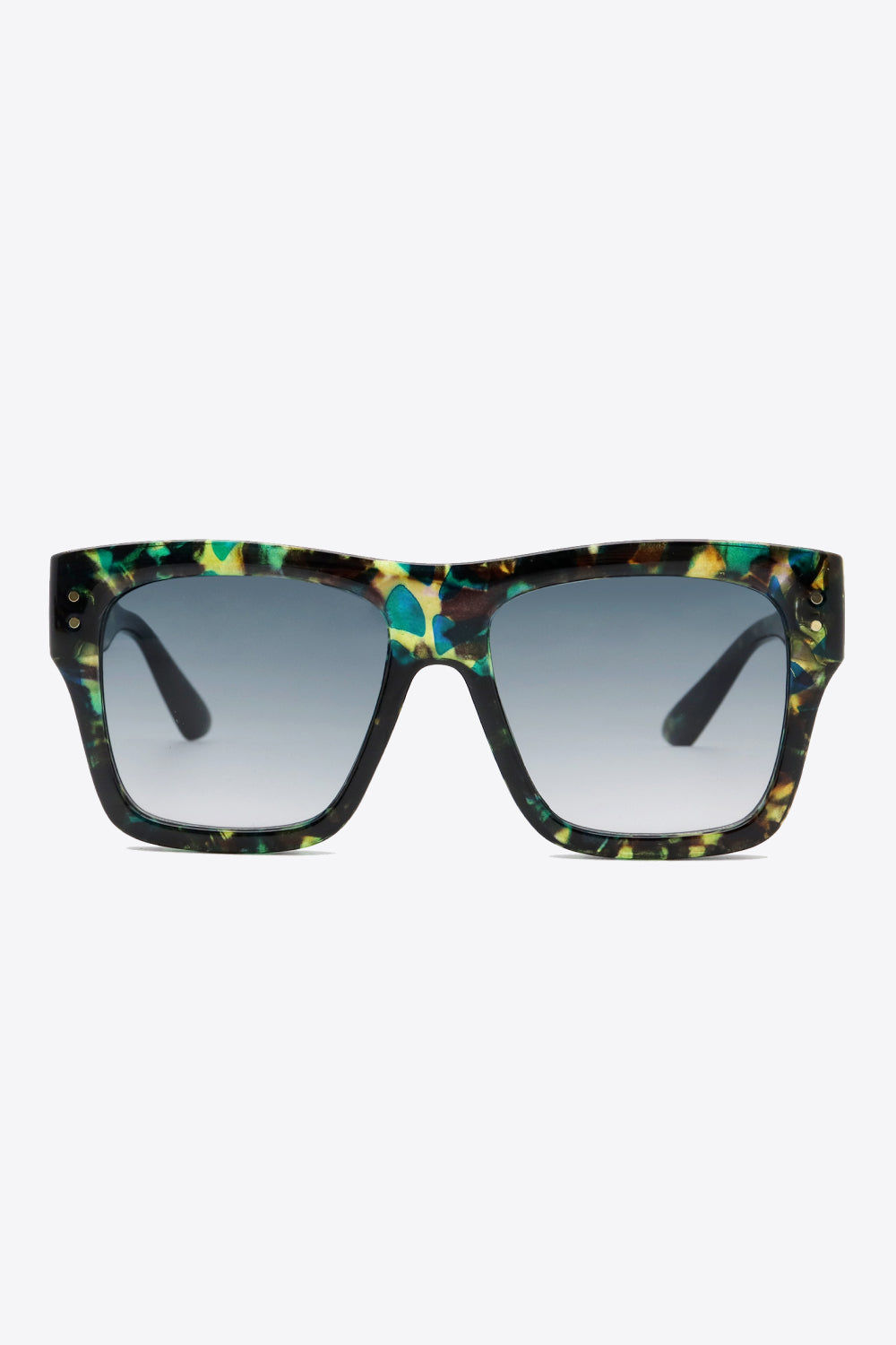 uv400 patterned polycarbonate square sunglasses