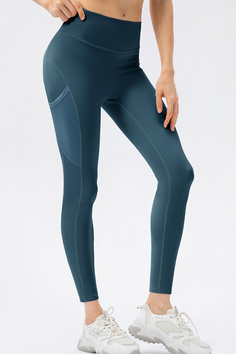 high waist slim fit long sports pants