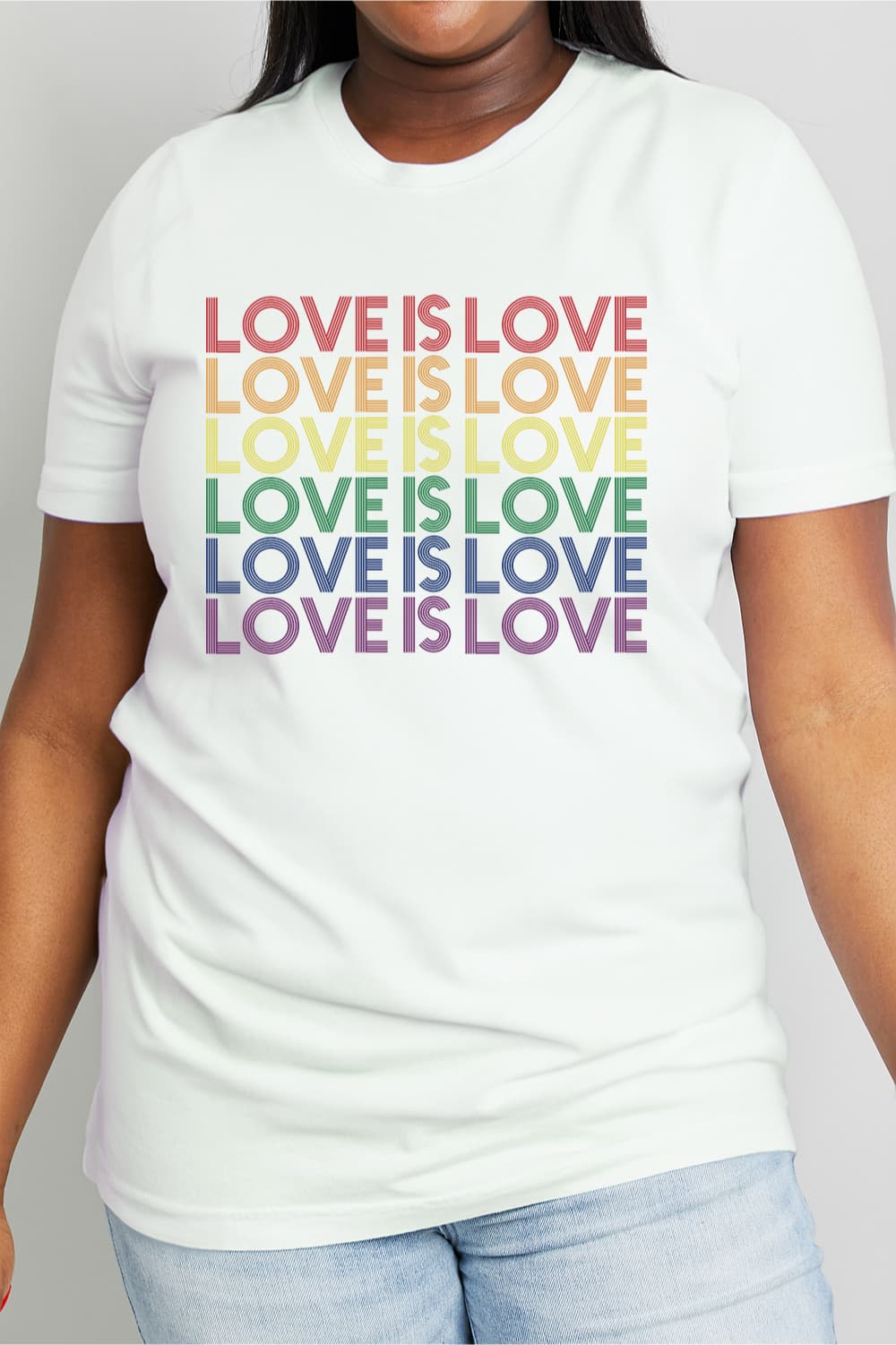 simply love full size love is love graphic cotton tee