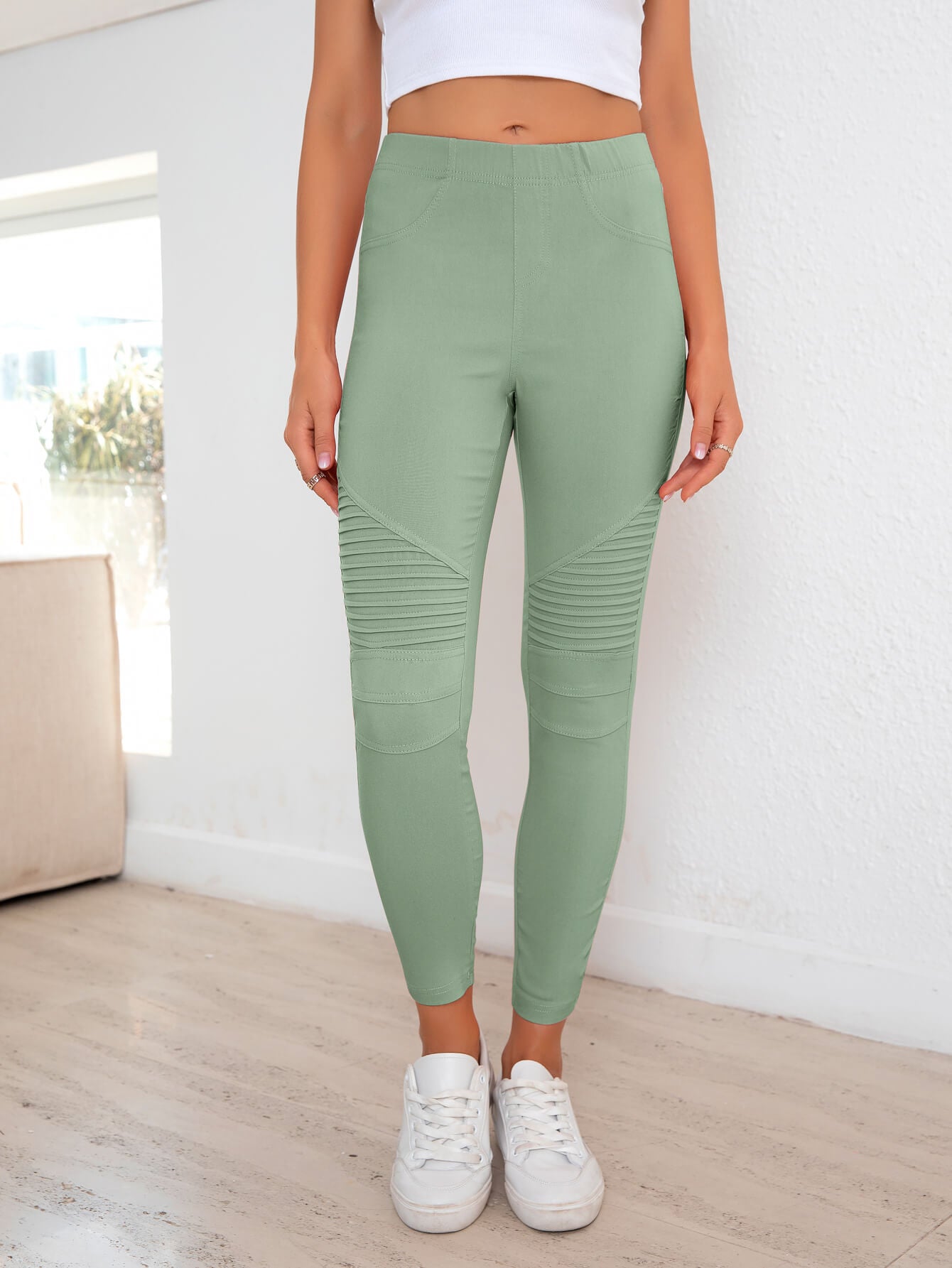 ribbed detail leggings