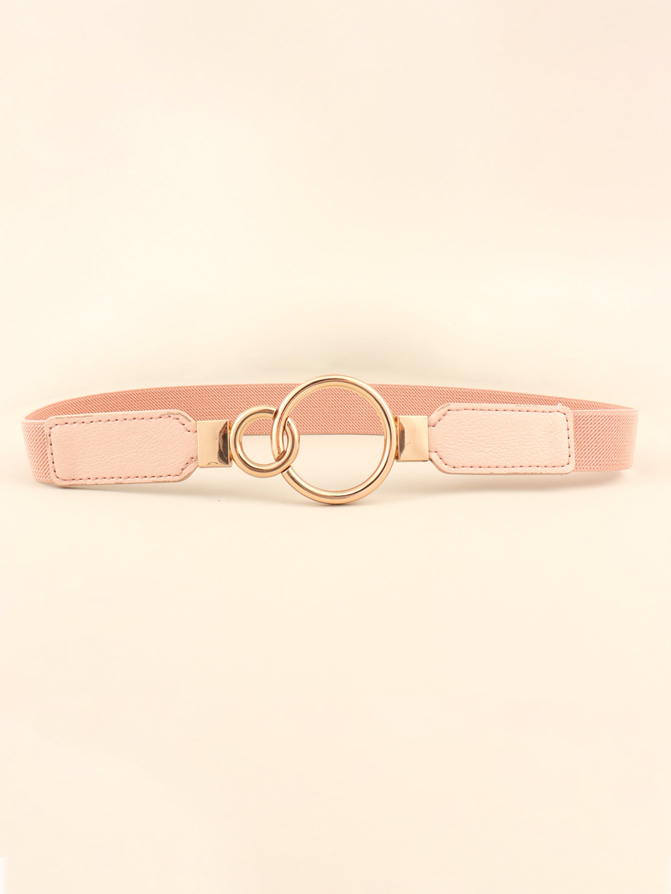 double ring buckle elastic pu belt