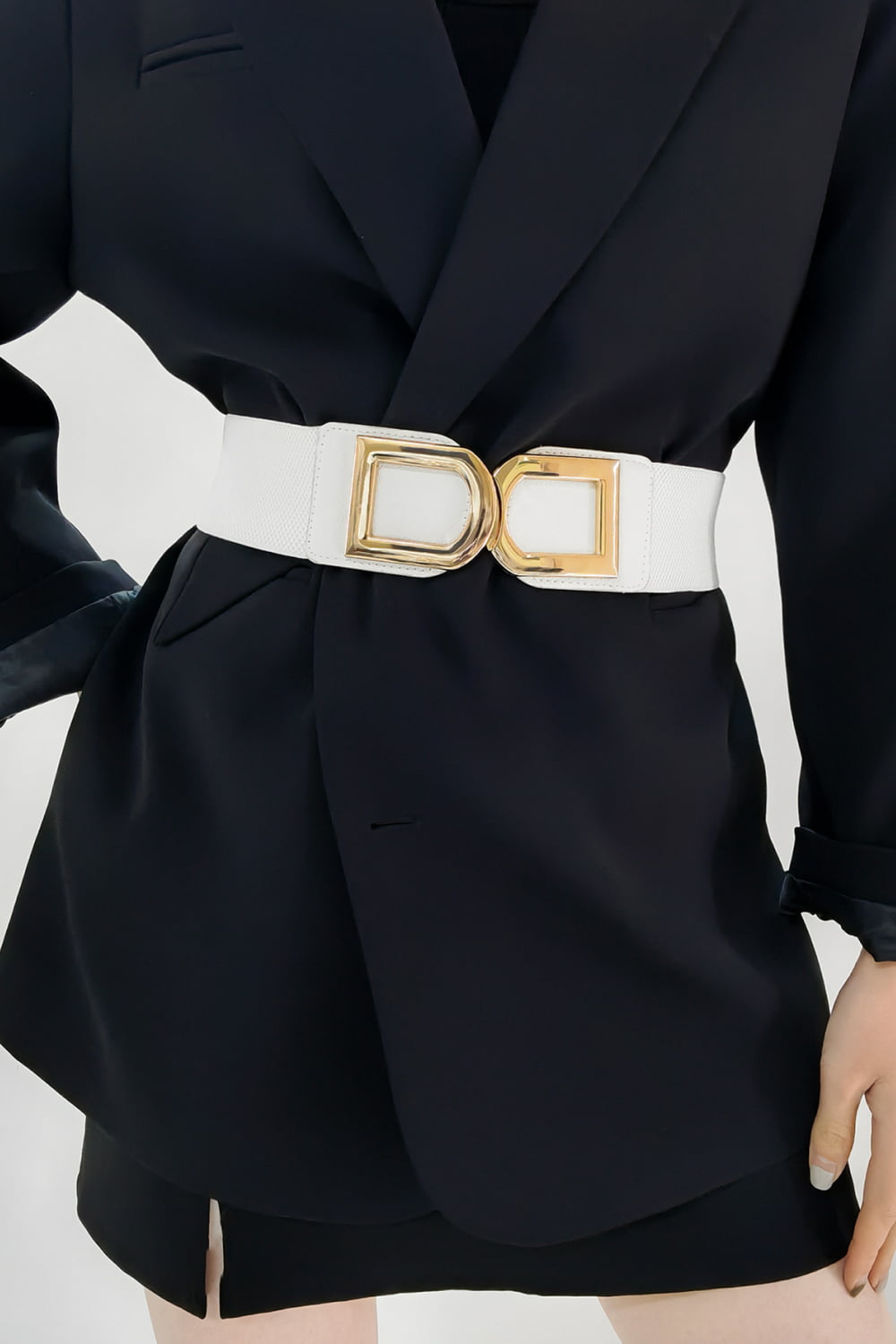 double d buckle pu belt