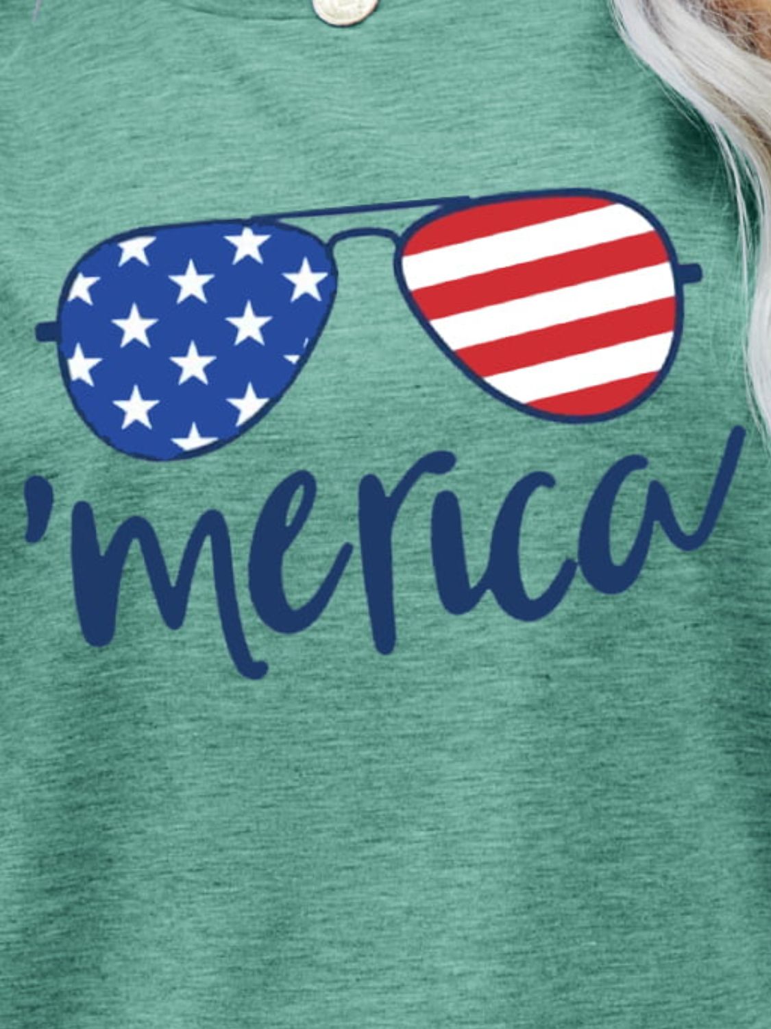 us flag glasses graphic tee