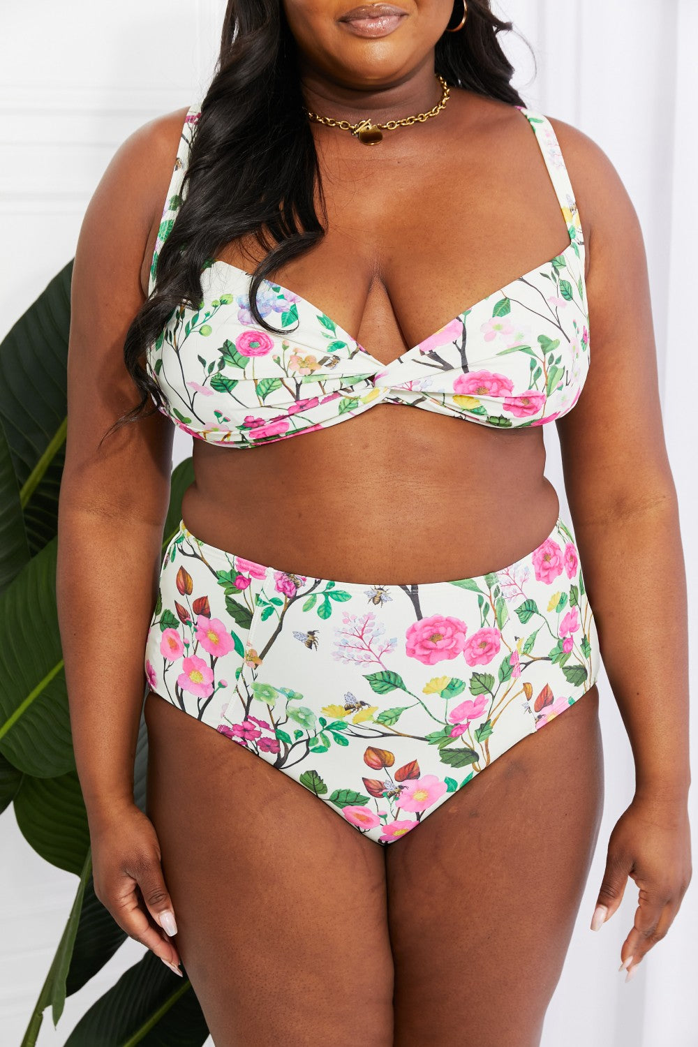 marina west swim take a dip twist high-rise bikini in cream