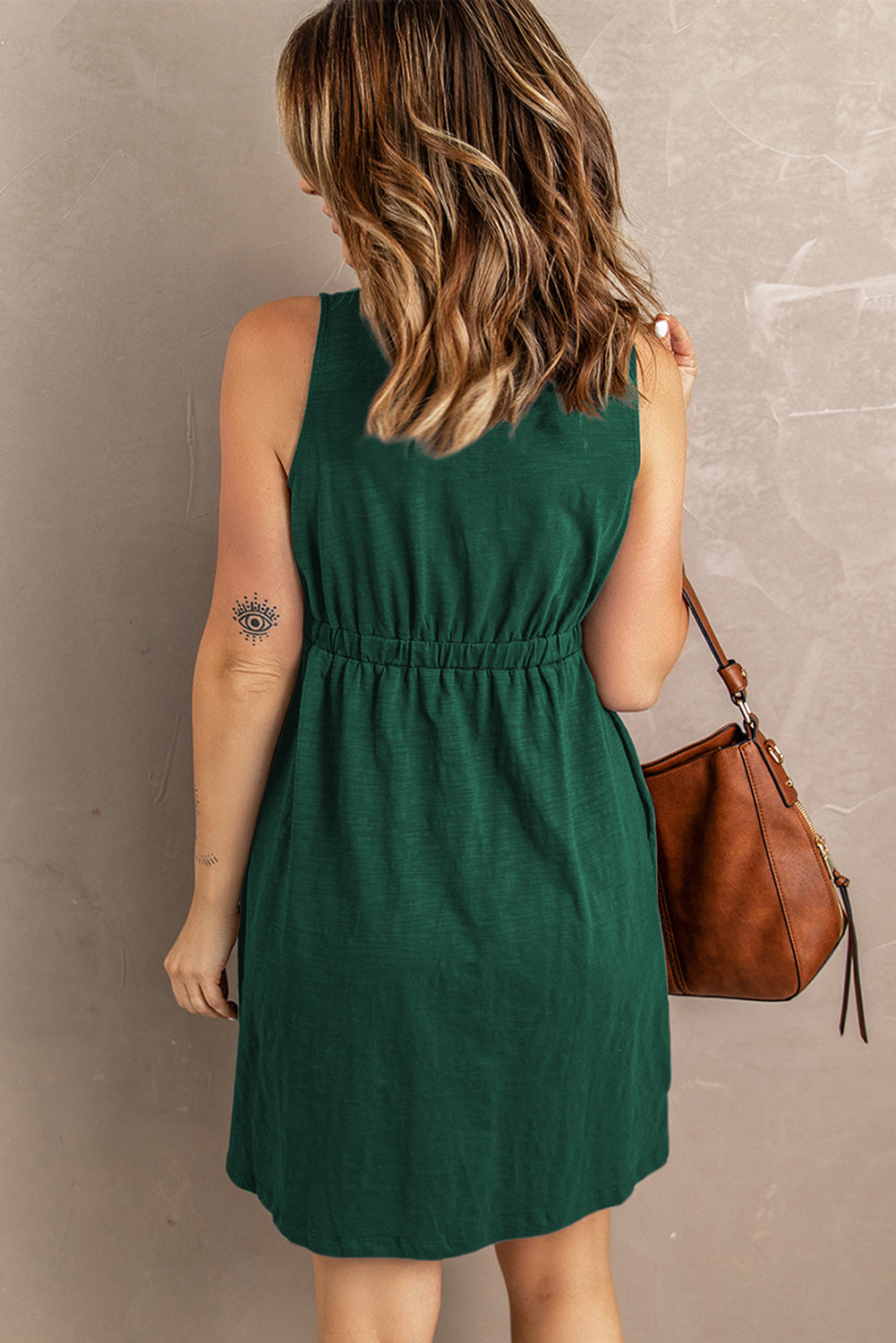 sleeveless button down mini magic dress