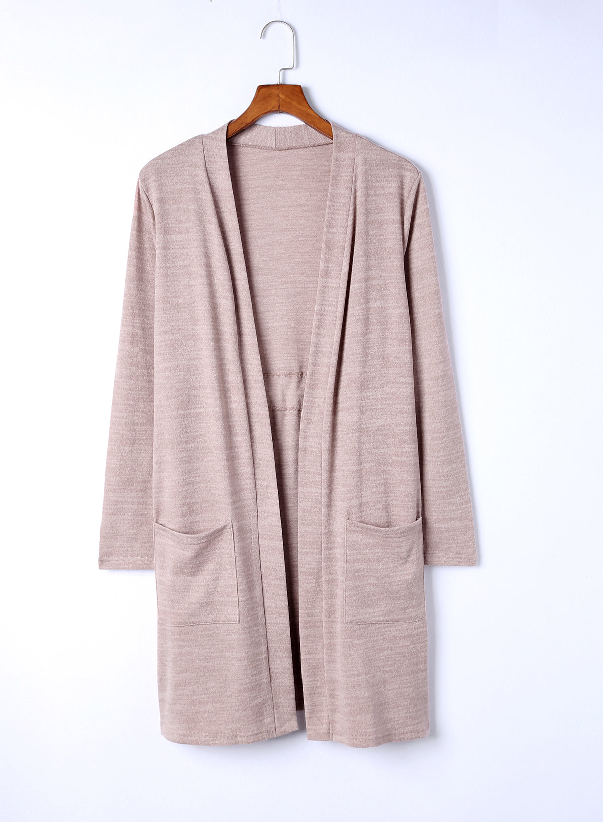 long sleeve open front cardigan with pocket