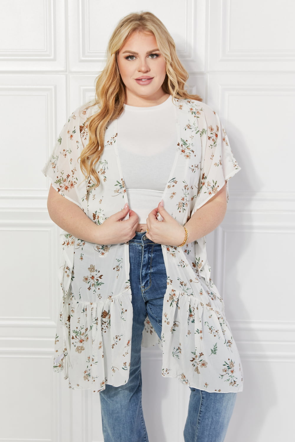 justin taylor meadow of daisies floral kimono