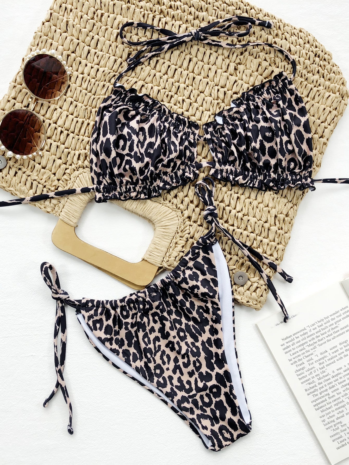 frill trill halter neck bikini set