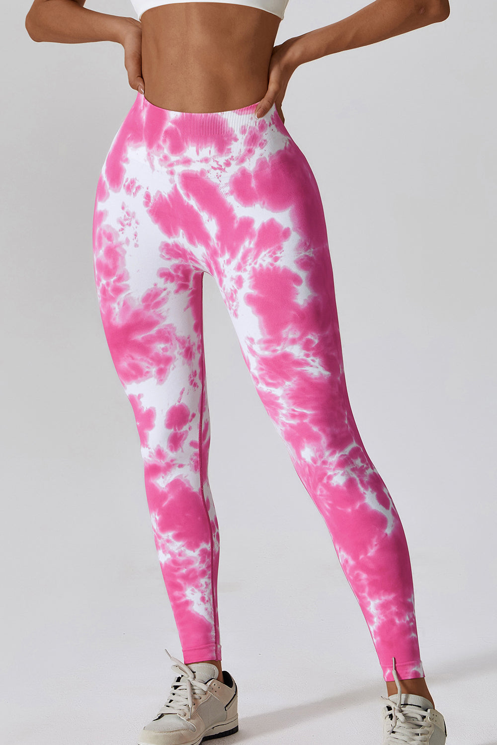 high waist tie-dye long sports pants