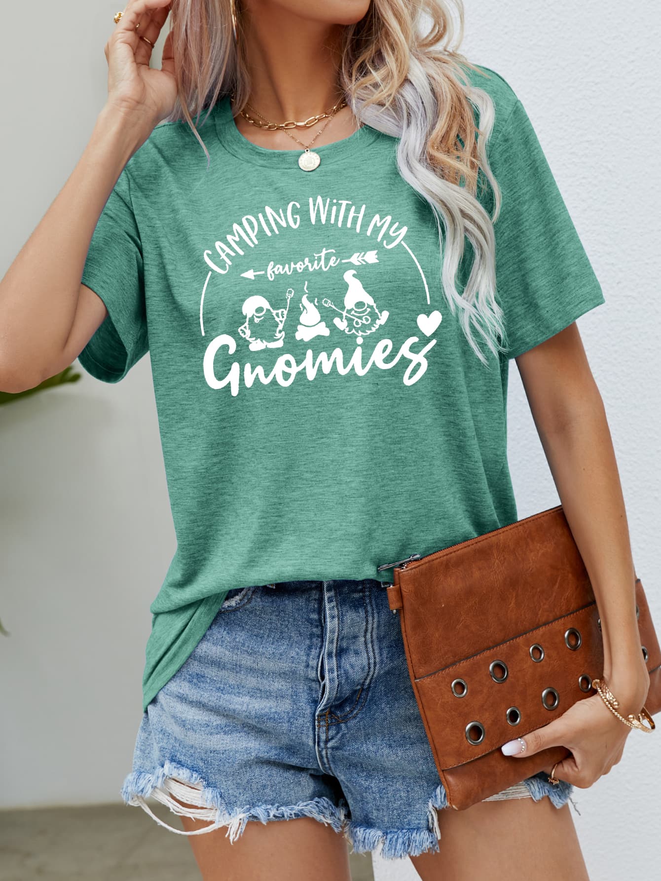 camping with my favorite gnomies graphic tee