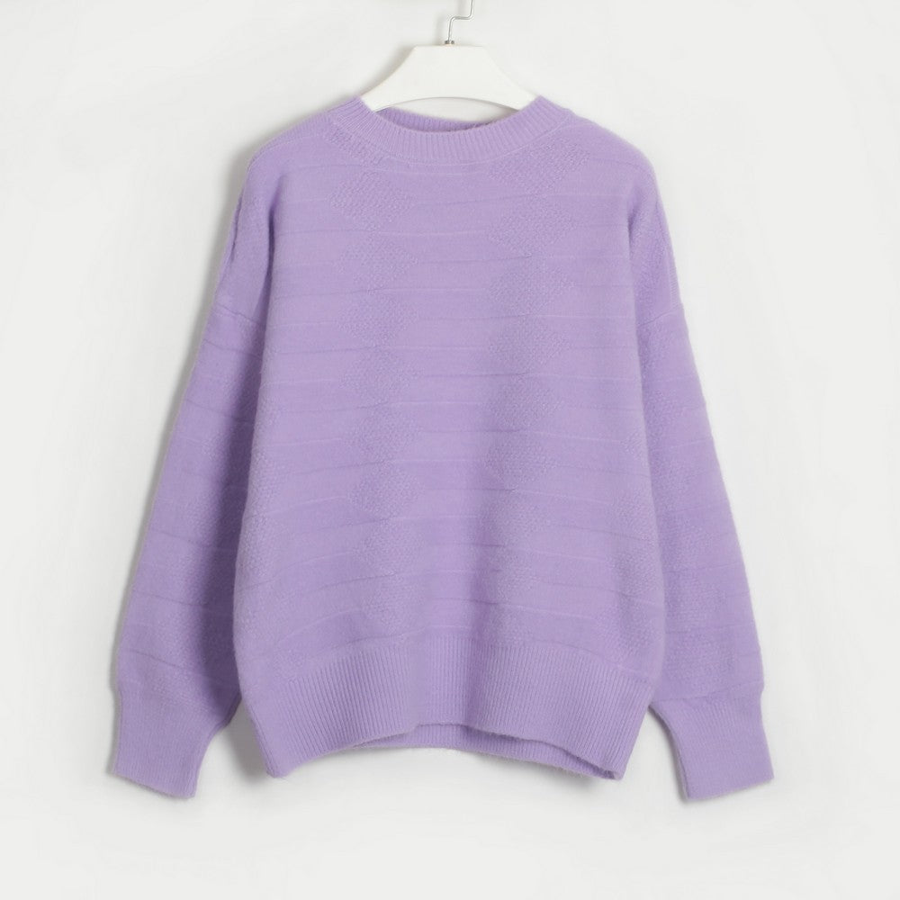 round neck dropped shoulder sweater